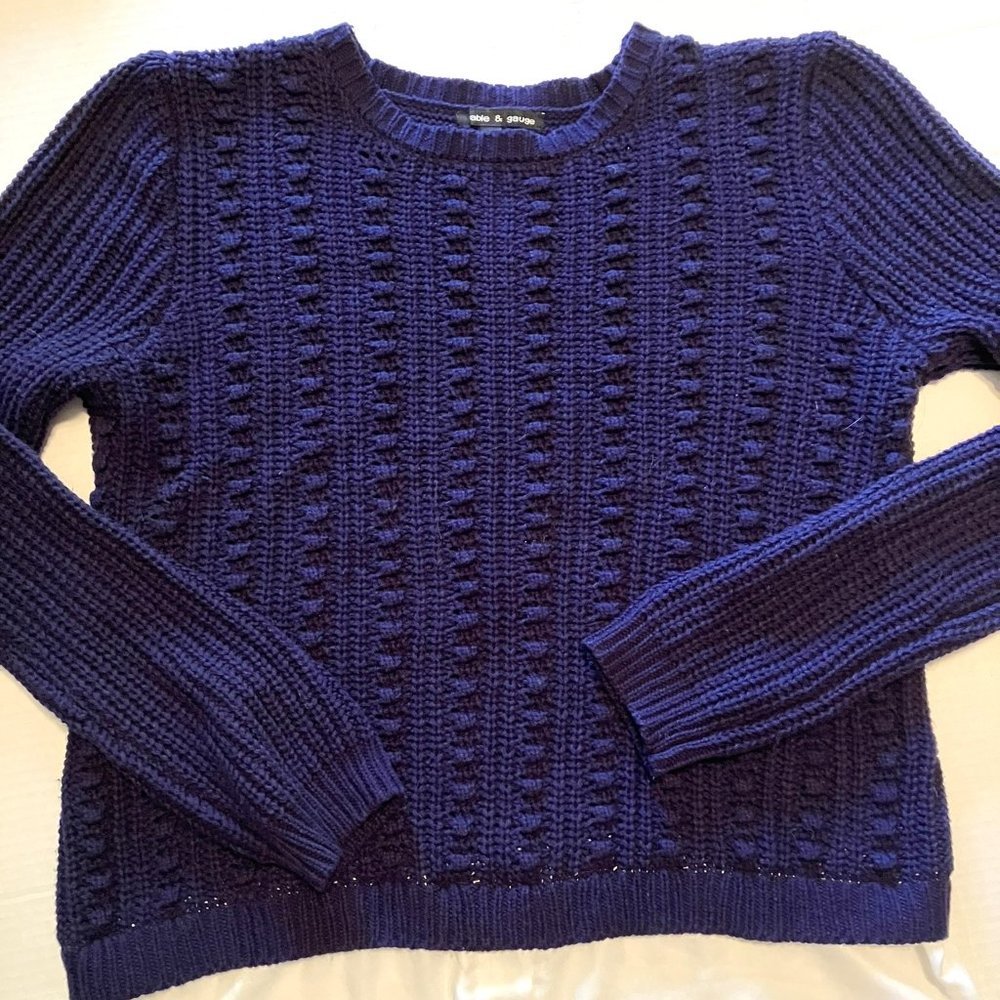 Cable and Gauge Purple Sweater